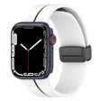 Two Color Folding Buckle Silicone Watch Band For Apple Watch 38mm(White+Black) -  by PMC TechLife | Online Shopping South Africa | PMC TechLife