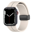 Two Color Folding Buckle Silicone Watch Band For Apple Watch 38mm(Starlight+Grey) -  by PMC TechLife | Online Shopping South Africa | PMC TechLife