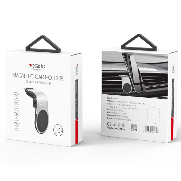 Yesido C64 Car Air Vent Strong Magnetic Phone Holder(Black) - Universal Car Holders by Yesido | Online Shopping South Africa | PMC TechLife | Buy Now Pay Later Mobicred