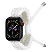 Stretch Plain Silicone Bean Watch Band For Apple Watch 8 41mm(White)