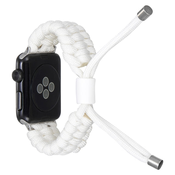 Stretch Plain Silicone Bean Watch Band For Apple Watch 8 41mm(White)