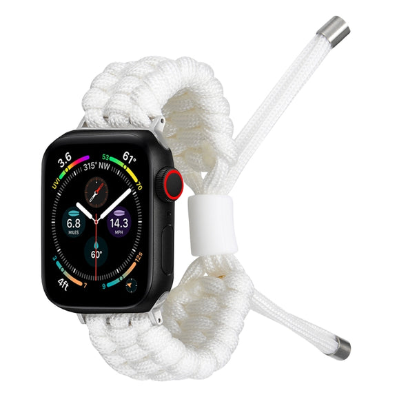 Stretch Plain Silicone Bean Watch Band For Apple Watch 8 41mm(White)