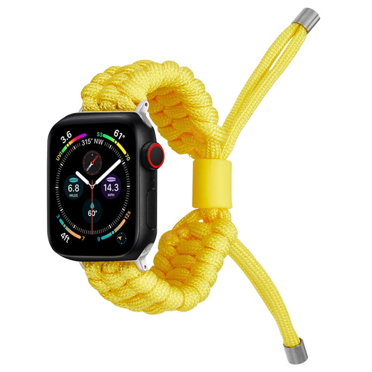Stretch Plain Silicone Bean Watch Band For Apple Watch 8 41mm(Yellow)