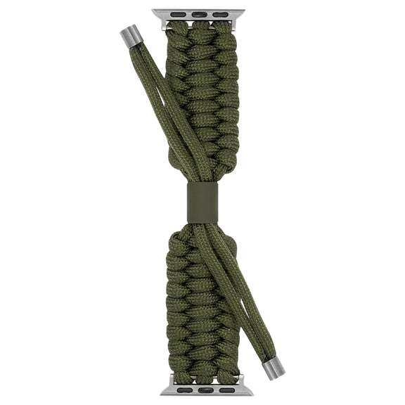 Stretch Plain Silicone Bean Watch Band For Apple Watch 6 40mm(Army Green)