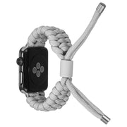 Stretch Plain Silicone Bean Watch Band For Apple Watch 3 38mm(Grey White)