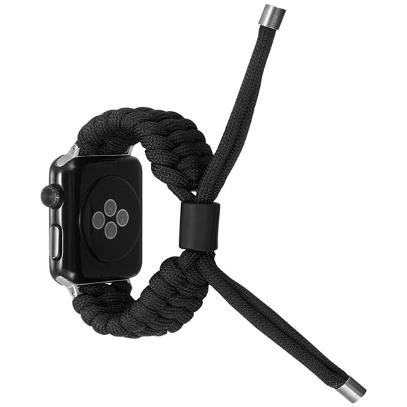 Stretch Plain Silicone Bean Watch Band For Apple Watch 2 42 mm(Black)