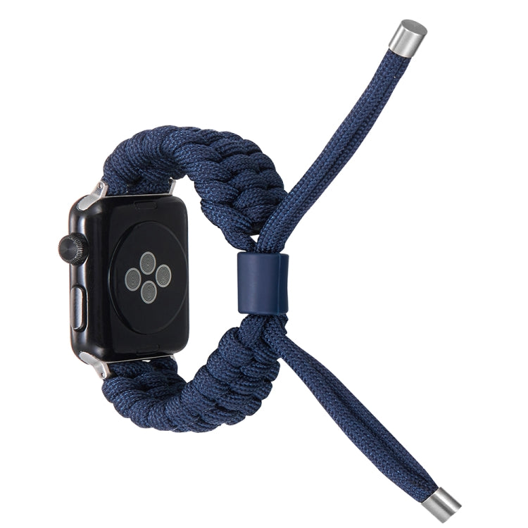 Stretch Plain Silicone Bean Watch Band For Apple Watch 38mm(Navy Blue)