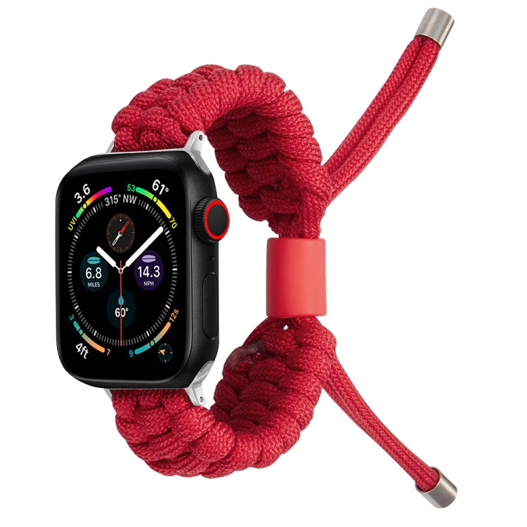 Stretch Plain Silicone Bean Watch Band For Apple Watch 38mm(Red)