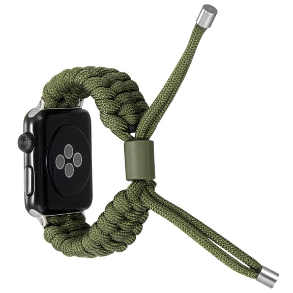Stretch Plain Silicone Bean Watch Band For Apple Watch 38mm(Army Green)