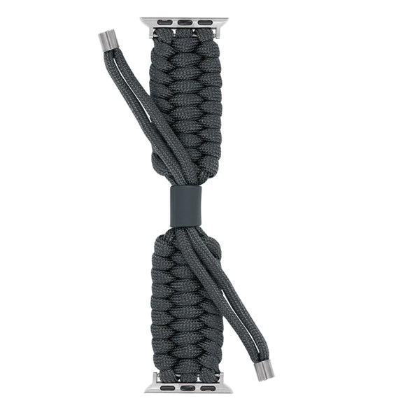 Stretch Plain Silicone Bean Watch Band For Apple Watch 38mm(Dark Grey)