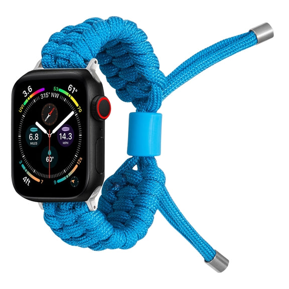 Stretch Plain Silicone Bean Watch Band For Apple Watch 9 45mm(Sky Blue)