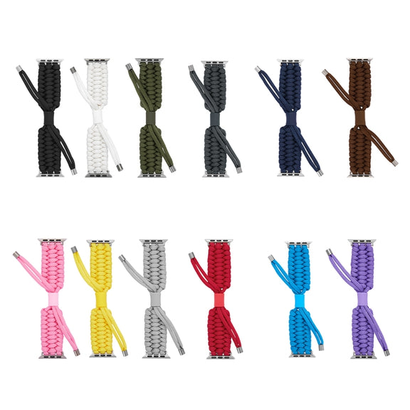 Stretch Plain Silicone Bean Watch Band For Apple Watch SE 2023 44mm(Grey White)