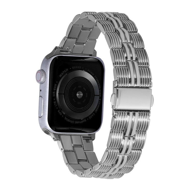 3-Beads Stripe Metal Watch Band For Apple Watch 4 40mm(Silver) -  by PMC TechLife | Online Shopping South Africa | PMC TechLife