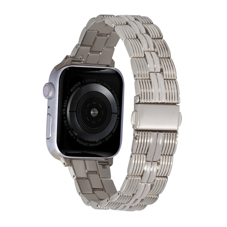 3-Beads Stripe Metal Watch Band For Apple Watch 3 38mm(Starlight) -  by PMC TechLife | Online Shopping South Africa | PMC TechLife