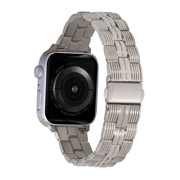 3-Beads Stripe Metal Watch Band For Apple Watch 38mm(Starlight)