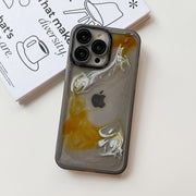 For iPhone 14 Pro Max Oil Painting Electroplating TPU Phone Case(Grey)