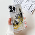 For iPhone 14 Pro Max Oil Painting Electroplating TPU Phone Case(White) - iPhone 14 Pro Max Cases by PMC TechLife | Online Shopping South Africa | PMC TechLife