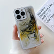 For iPhone 13 Pro Oil Painting Electroplating TPU Phone Case(White) - iPhone 13 Pro Cases by PMC TechLife | Online Shopping South Africa | PMC TechLife