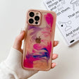 For iPhone 12 Pro Oil Painting Electroplating TPU Phone Case(Pink) - iPhone 12 / 12 Pro Cases by PMC TechLife | Online Shopping South Africa | PMC TechLife
