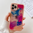 For iPhone 11 Pro Oil Painting Electroplating TPU Phone Case(Pink) - iPhone 11 Pro Cases by PMC TechLife | Online Shopping South Africa | PMC TechLife