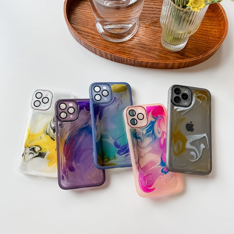 For iPhone 11 Pro Oil Painting Electroplating TPU Phone Case(Grey)