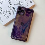 For iPhone 11 Pro Max Oil Painting Electroplating TPU Phone Case(Purple)