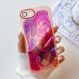 For iPhone SE 2022/2020 / 8 / 7 Oil Painting Electroplating TPU Phone Case(Pink) - iPhone SE 2022 / 2020 / 8 / 7 Cases by PMC TechLife | Online Shopping South Africa | PMC TechLife