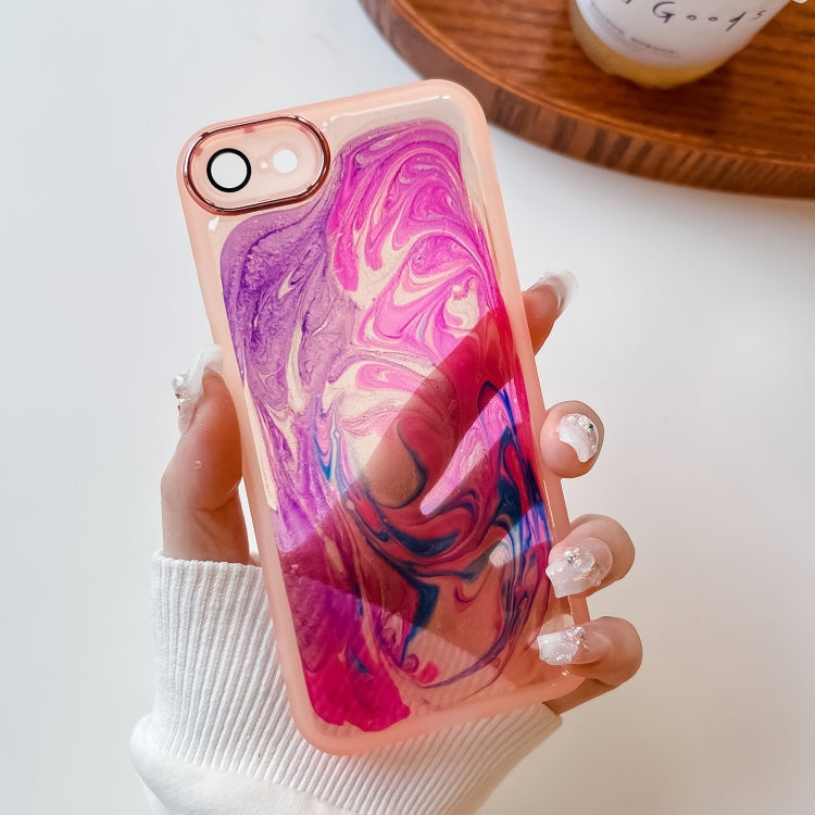 For iPhone SE 2022/2020 / 8 / 7 Oil Painting Electroplating TPU Phone Case(Pink) - iPhone SE 2022 / 2020 / 8 / 7 Cases by PMC TechLife | Online Shopping South Africa | PMC TechLife
