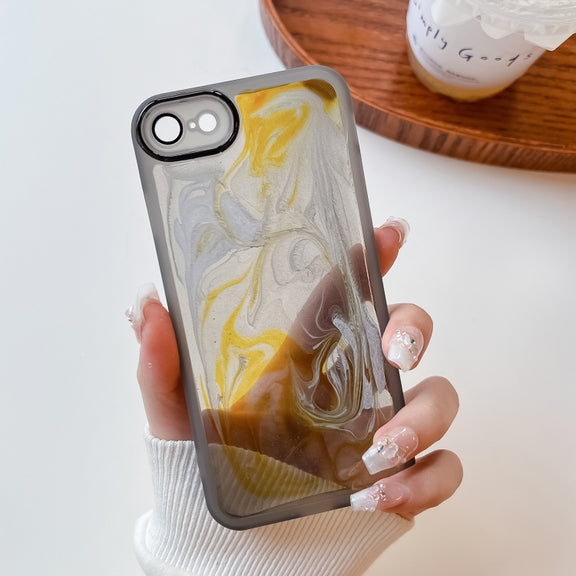 For iPhone SE 2022/2020 / 8 / 7 Oil Painting Electroplating TPU Phone Case(Grey)