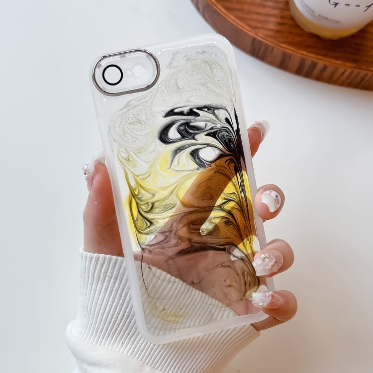 For iPhone SE 2022/2020 / 8 / 7 Oil Painting Electroplating TPU Phone Case(White) - iPhone SE 2022 / 2020 / 8 / 7 Cases by PMC TechLife | Online Shopping South Africa | PMC TechLife