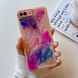 For iPhone 8 Plus / 7 Plus Oil Painting Electroplating TPU Phone Case(Pink) - More iPhone Cases by PMC TechLife | Online Shopping South Africa | PMC TechLife