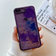 For iPhone 8 Plus / 7 Plus Oil Painting Electroplating TPU Phone Case(Purple) - More iPhone Cases by PMC TechLife | Online Shopping South Africa | PMC TechLife