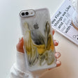 For iPhone 8 Plus / 7 Plus Oil Painting Electroplating TPU Phone Case(White) - More iPhone Cases by PMC TechLife | Online Shopping South Africa | PMC TechLife