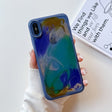 For iPhone XS Max Oil Painting Electroplating TPU Phone Case(Blue) - More iPhone Cases by PMC TechLife | Online Shopping South Africa | PMC TechLife