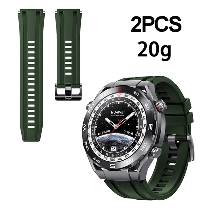 2pcs Regular Style For Huawei Watch Ultimate Silicone Replacement Watch Band(Green) -  by PMC TechLife | Online Shopping South Africa | PMC TechLife