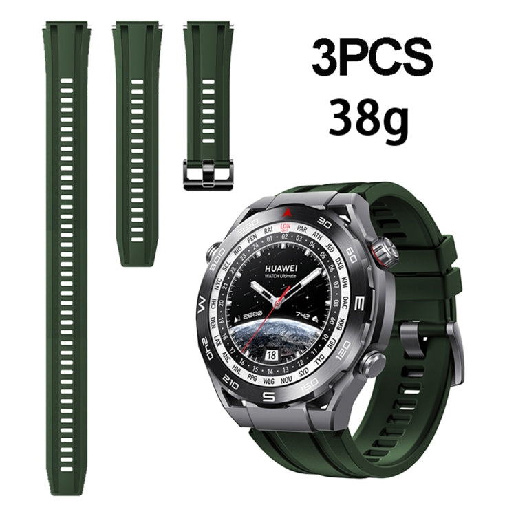 3pcs Longer Style For Huawei Watch Ultimate Silicone Replacement Watch Band(Green) -  by PMC TechLife | Online Shopping South Africa | PMC TechLife
