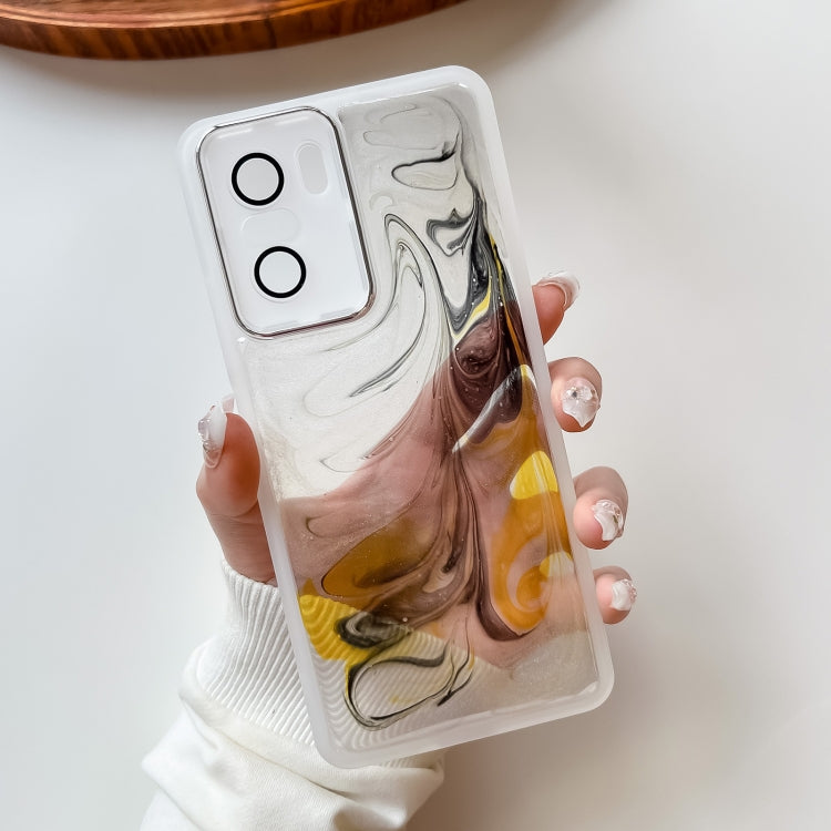 For Xiaomi Redmi K40 Oil Painting Electroplating TPU Phone Case(White) - free shipping - PMC TechLife - Order now!