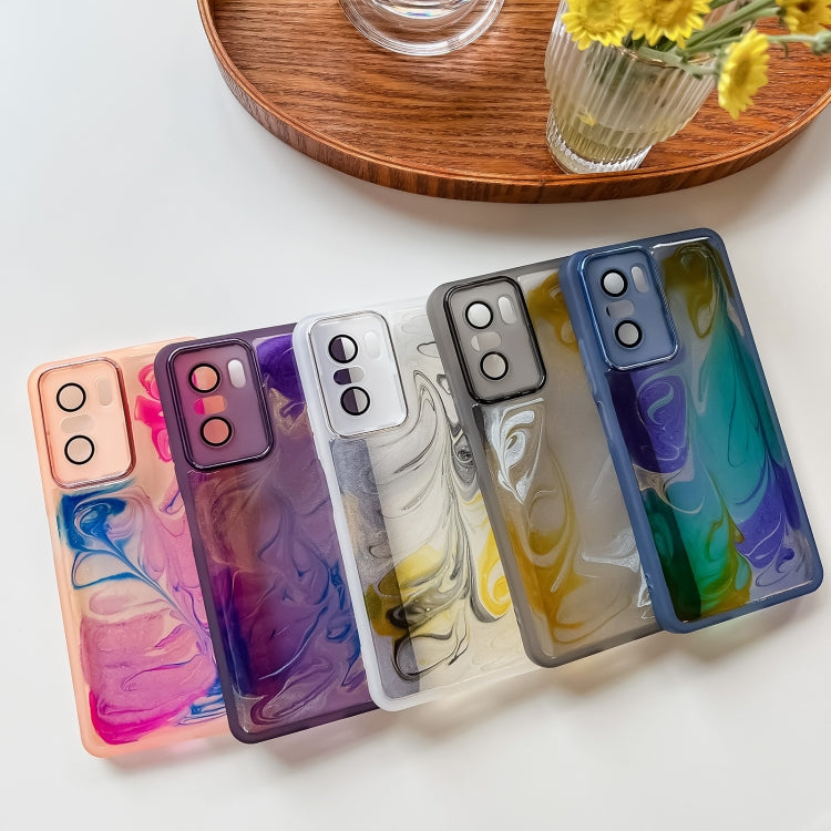 For Xiaomi Redmi K40 Oil Painting Electroplating TPU Phone Case(White) - free shipping - PMC TechLife - Order now!