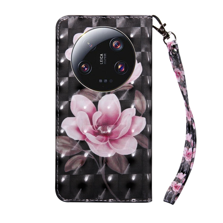 For Xiaomi 13 Ultra 3D Painted Pattern Leather Phone Case(Pink Flower) - free shipping - PMC TechLife - Order now!