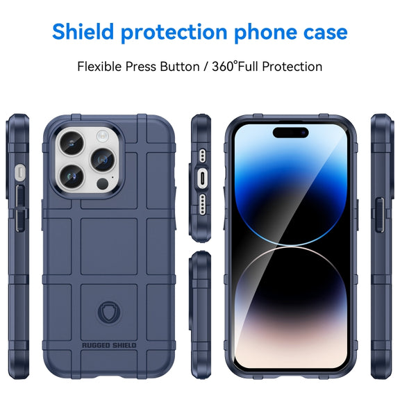 For iPhone 15 Pro Max Full Coverage Shockproof TPU Phone Case(Blue)