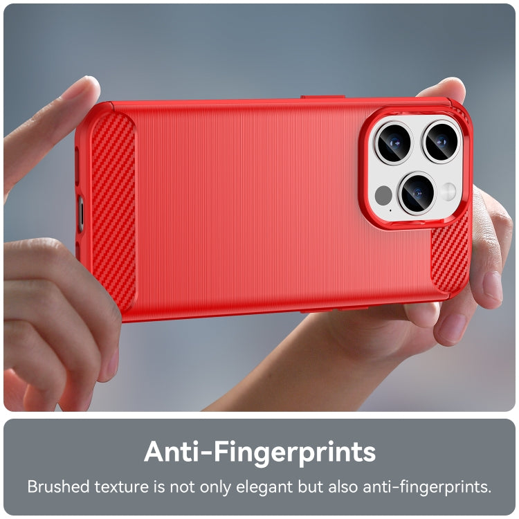 For iPhone 15 Pro Brushed Texture Carbon Fiber TPU Phone Case(Red) - free shipping - PMC TechLife - Order now!