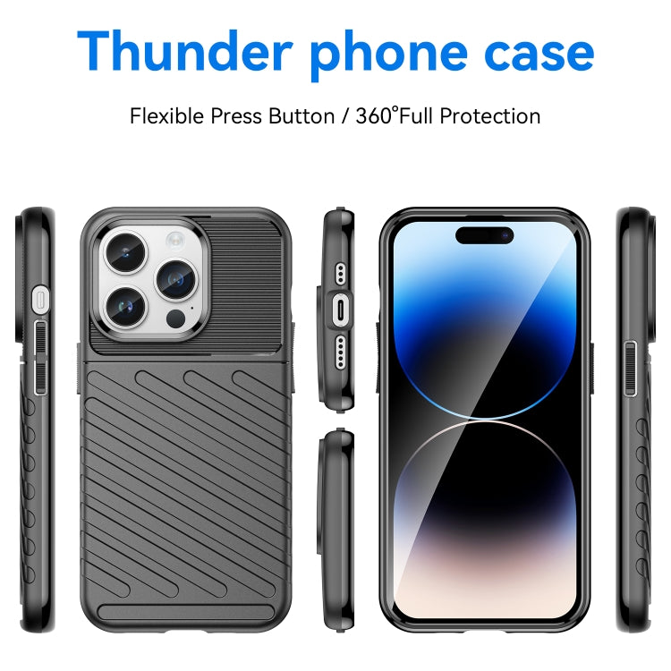 For iPhone 15 Pro Max Thunderbolt Shockproof TPU Phone Case(Black)