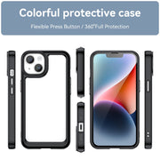 For iPhone 15 Colorful Series Acrylic + TPU Phone Case(Black)