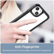 For iPhone 15 Plus Colorful Series Acrylic + TPU Phone Case(Black)