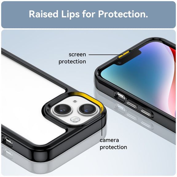 For iPhone 15 Plus Colorful Series Acrylic + TPU Phone Case(Black)