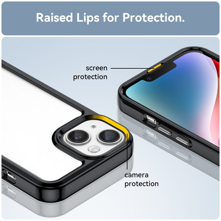For iPhone 15 Plus Colorful Series Acrylic + TPU Phone Case(Black)