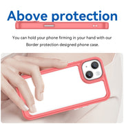 For iPhone 15 Plus Colorful Series Acrylic + TPU Phone Case(Red)