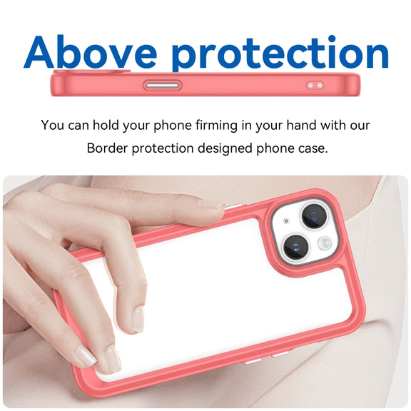 For iPhone 15 Plus Colorful Series Acrylic + TPU Phone Case(Red)