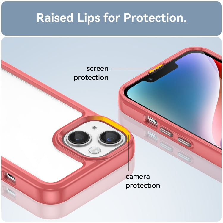 For iPhone 15 Plus Colorful Series Acrylic + TPU Phone Case(Red)