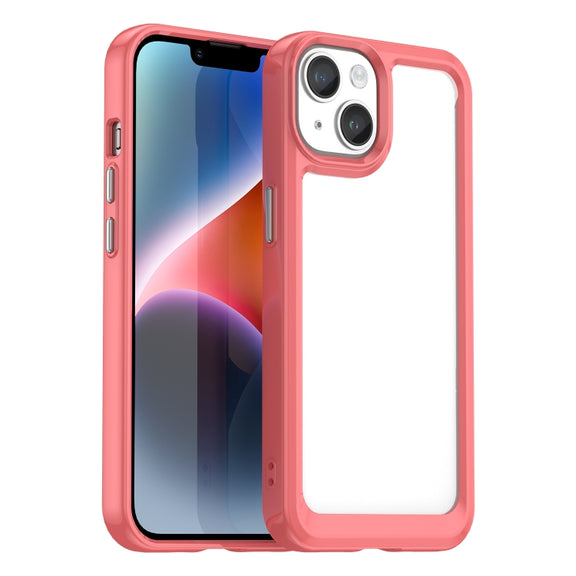 For iPhone 15 Plus Colorful Series Acrylic + TPU Phone Case(Red)